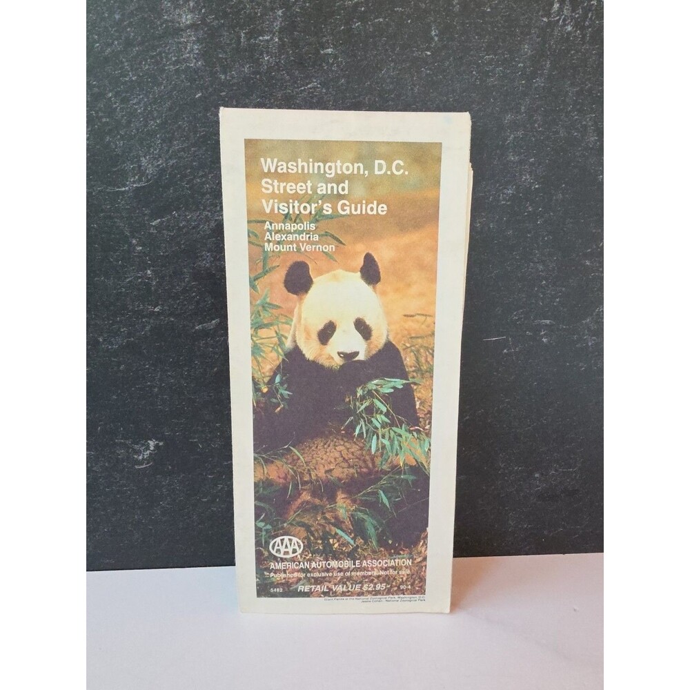 1990 AAA Street Map and Visitor's Guide of Washington D.C.